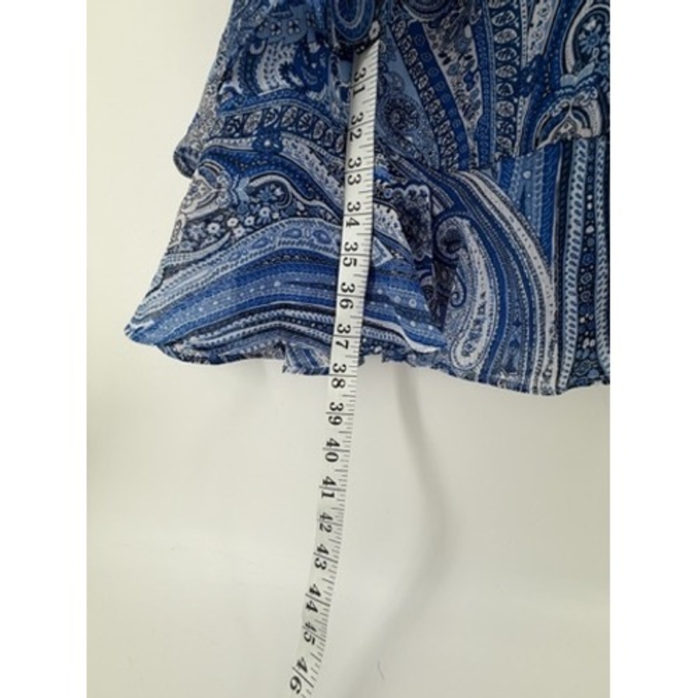 Tommy Hilfiger Blue Paisley Ruffle Tiered Dress Sleeveless V-Neck TDSNOW0806 10 - Picture 7 of 7